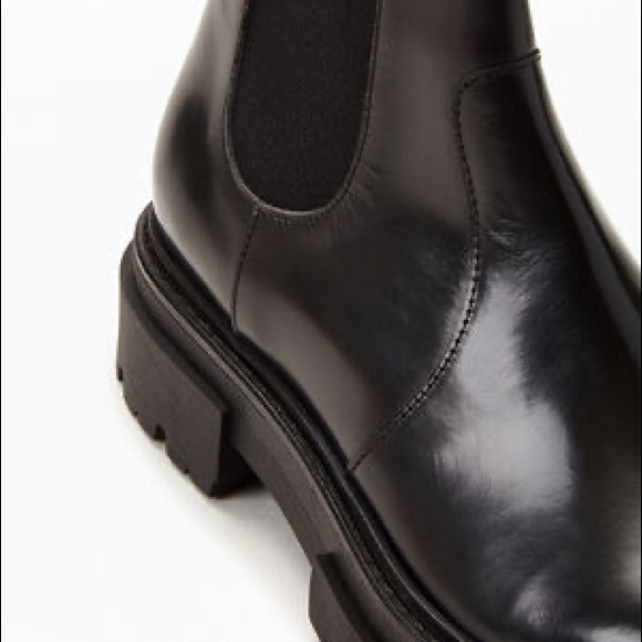 FREE PEOPLE Lola Lug Sole Chelsea Boots NWT Size EU 38 Black Leather Dov… - Picture 9 of 12